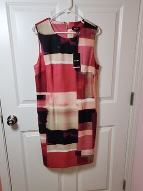 DKNY Pink Multi-Block Sheath Dress